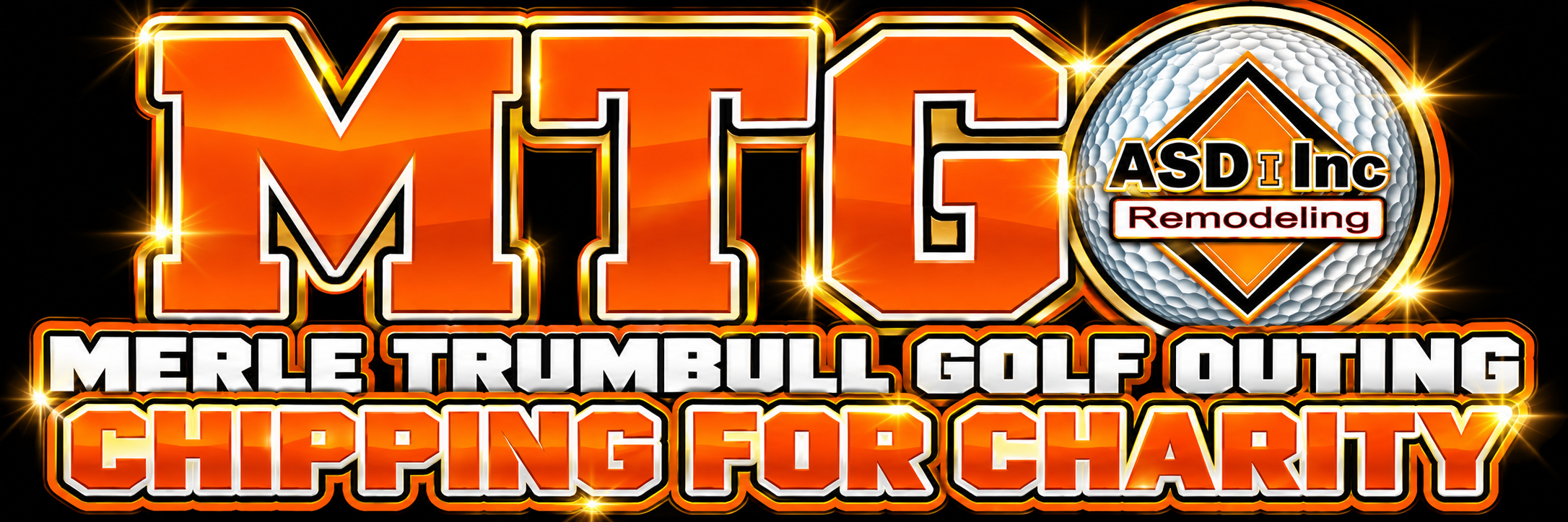 MTGO — Merle Trumbull Golf Outing, Chipping for Charity logo, presented with ASD I Inc Remodeling